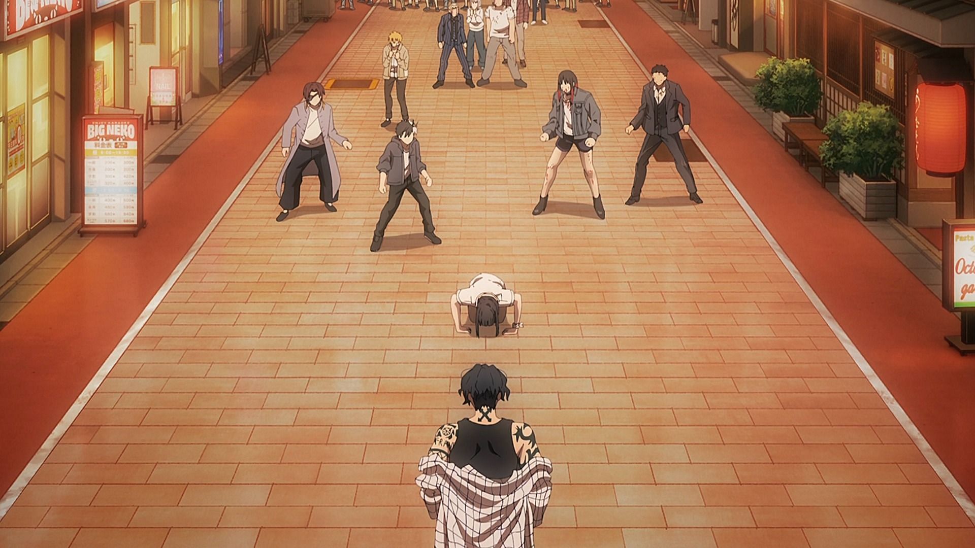Suzuri kneels down in Wind Breaker season 2 episode 11 (Image via CloverWorks)
